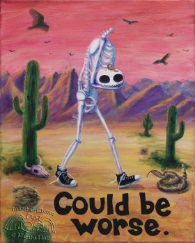 skeleton in the desert